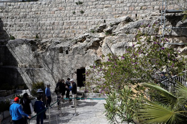To our next destination, the Garden Tomb, a place of solemn quiet and reflection, but archaeologically shown to not be the Tomb of Jesus.