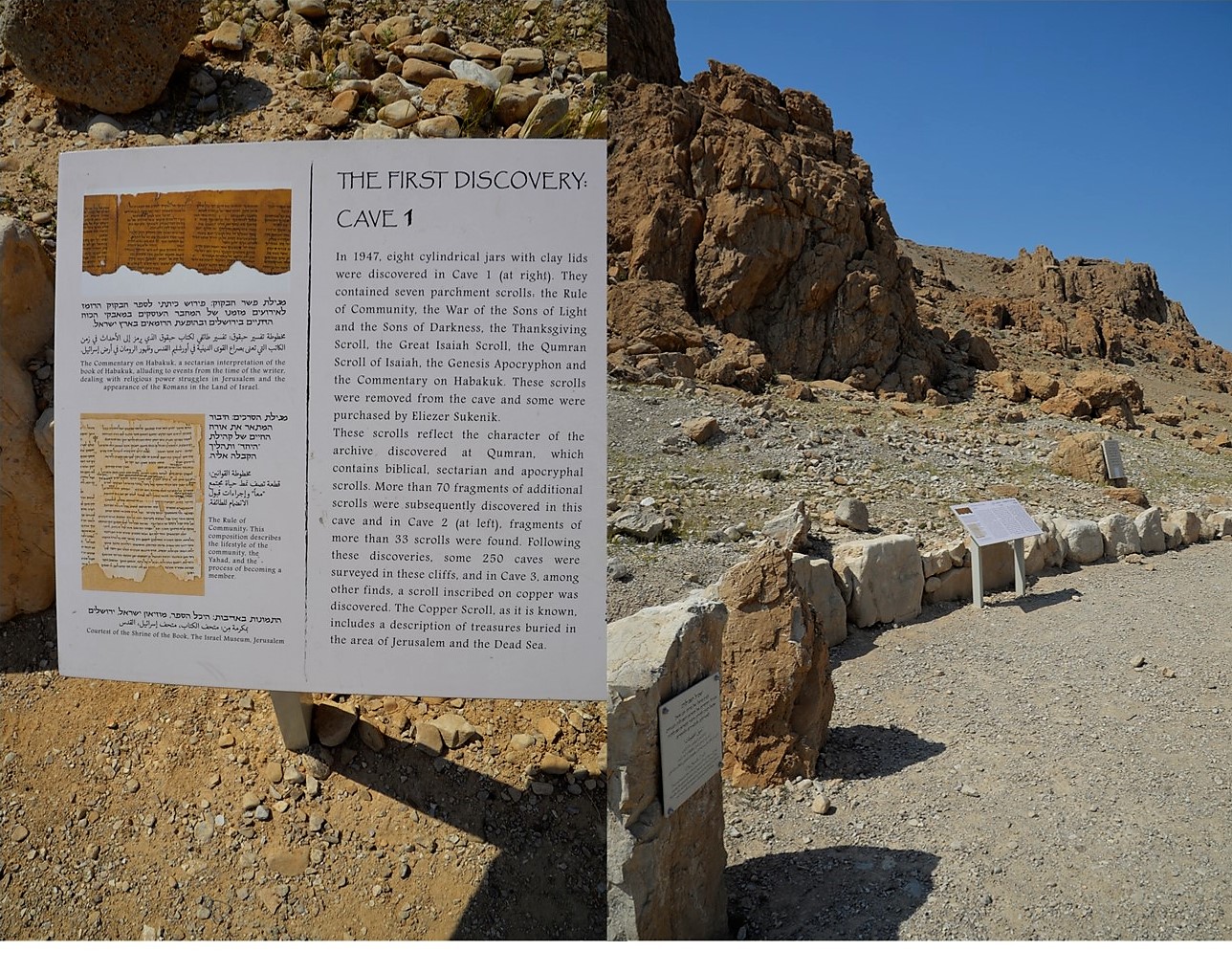 The story of the discovery is told near Cave 1.