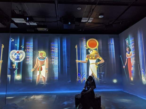 The images told the story of what Egyptians believed about the transition from life on earth to life hereafter, based on Tut's tomb and other Egyptian writing.