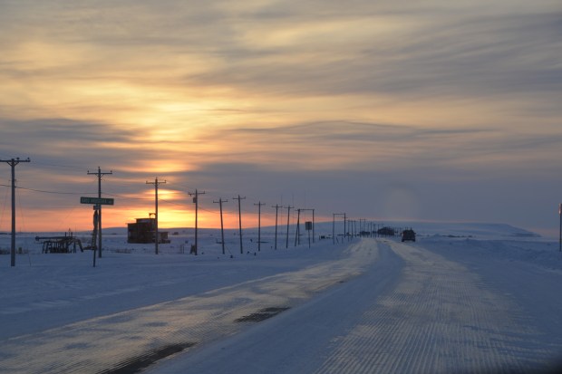 My job, helping out with the basketball broadcasts, started shortly after I arrived. Then a couple weeks later, one Tuesday morning, Nate, Wesley and I headed south to watch for the first dogsled team.