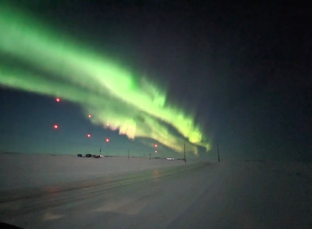 Highlight of the first weekend in Nome, brilliant Aurora Borealis.