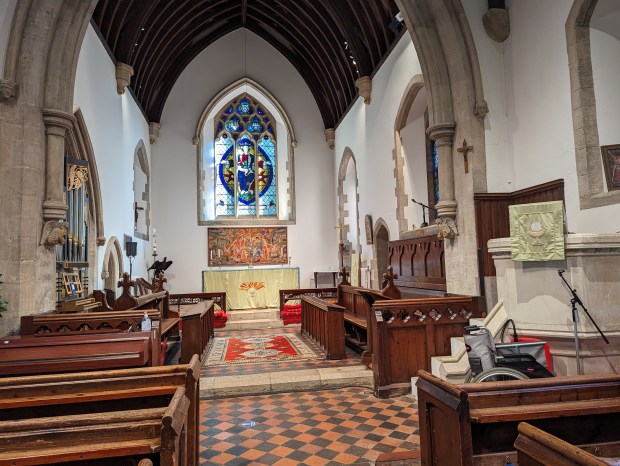 When I visited, the church was being readied for a renovation, in order to handle the many who come to remember C.S. Lewis.