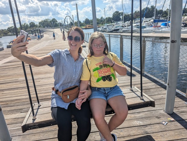 Selfies on the swing.
