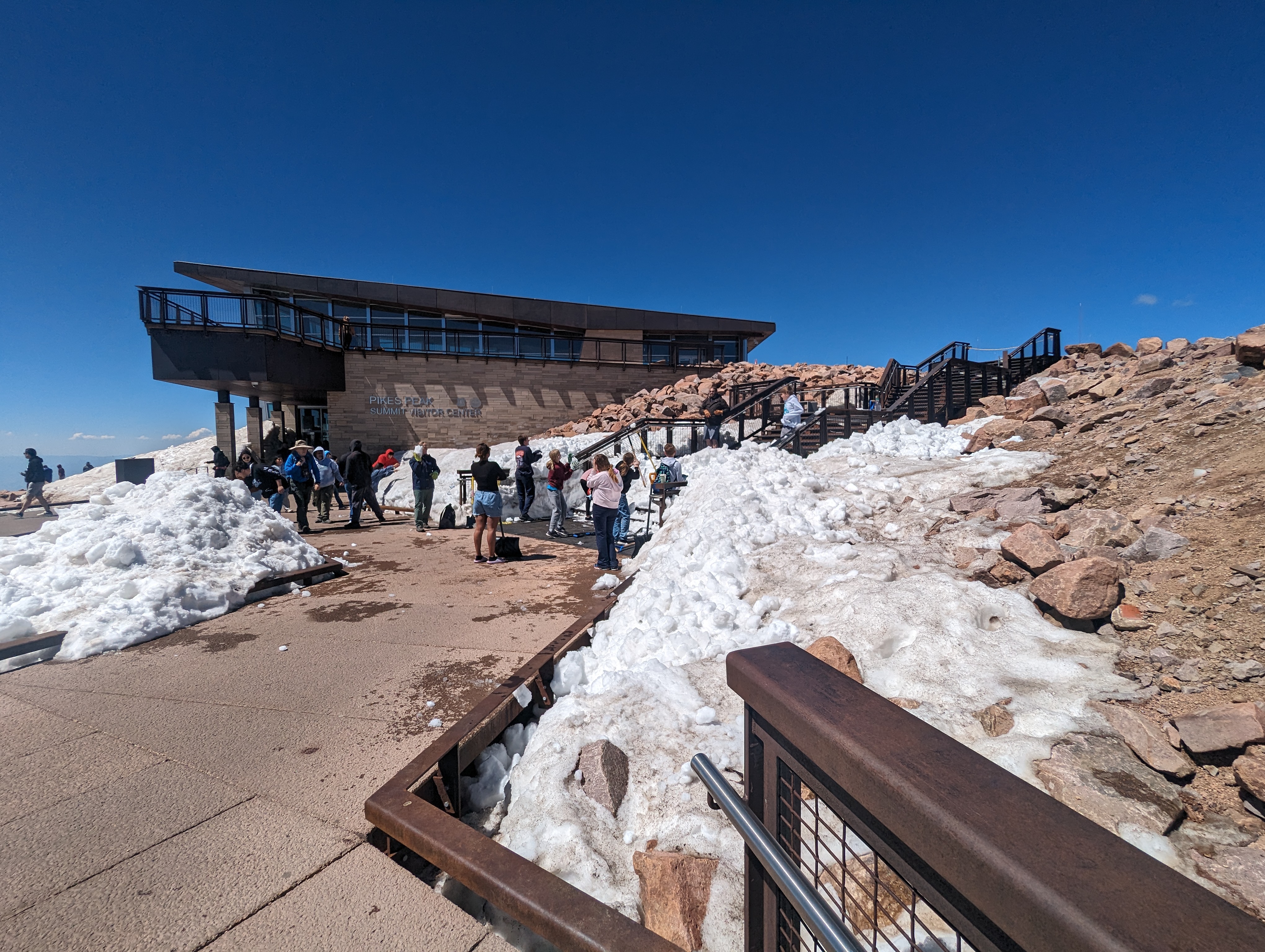 In the middle of June, a snowball fight.
