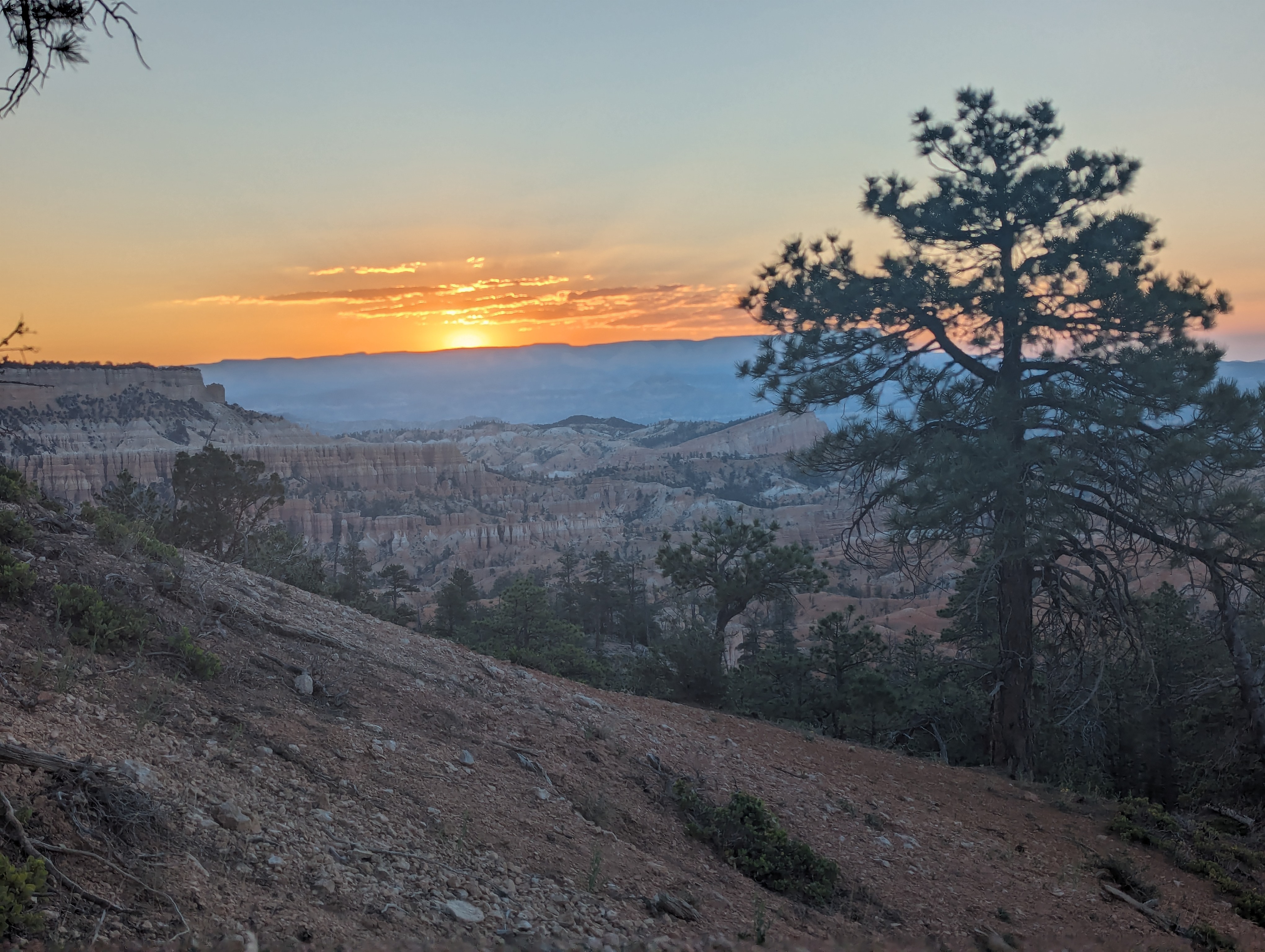 When I arrived at Bryce Canyon NP I had just enough time to set up my tent and settle in for the night. I arose early the next morning and went looking for the sunrise.