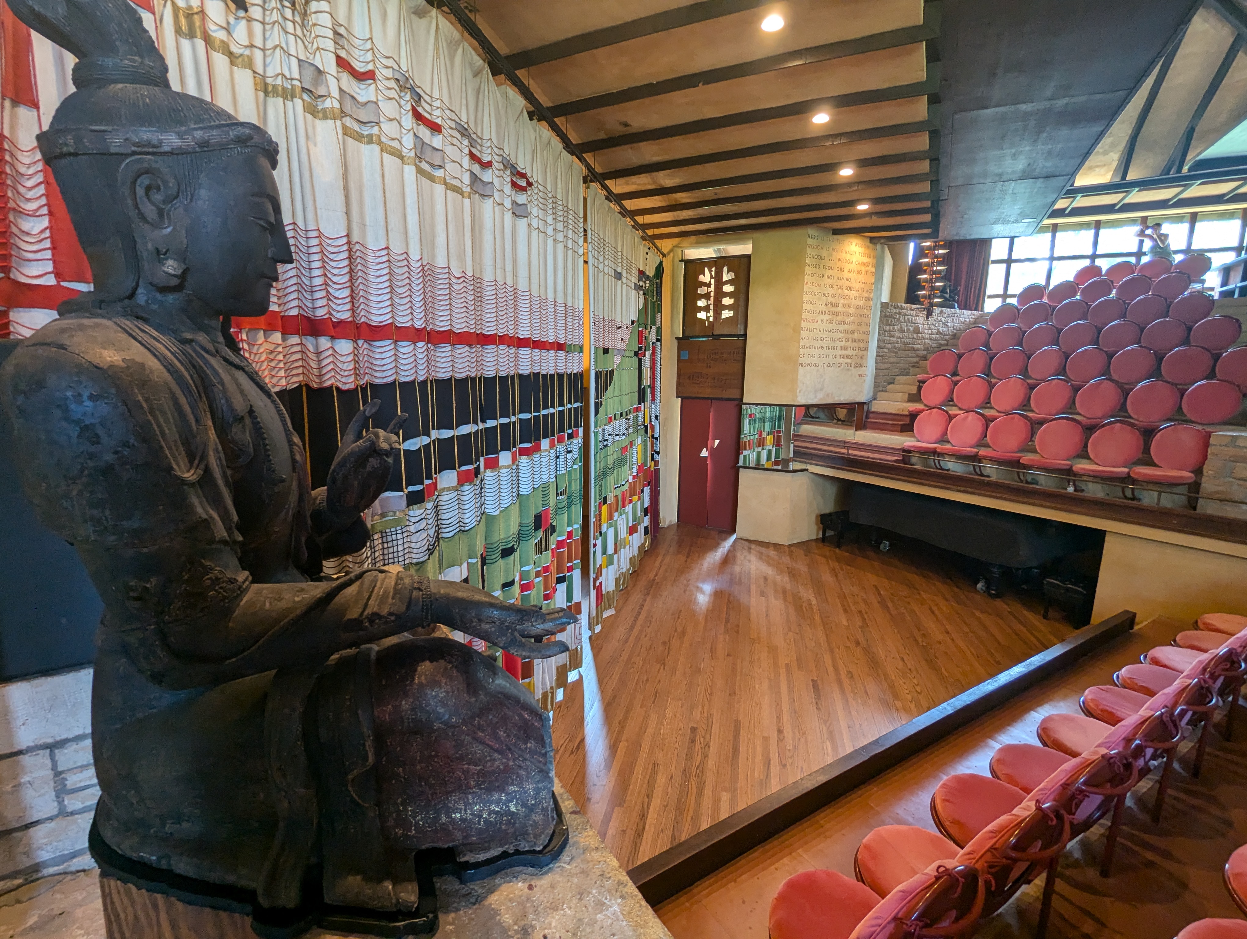 Wright collected East Asian art, on display in the school and the house.